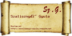 Szalisznyó Gyula névjegykártya