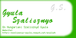 gyula szalisznyo business card