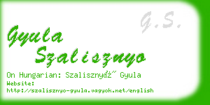 gyula szalisznyo business card